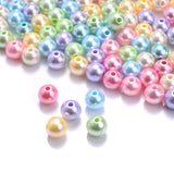 100/200/300pcs Plating Acrylic Spacer Beads Round Loose Beads DIY Jewelry Making