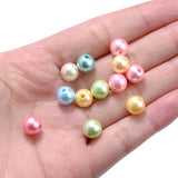 100/200/300pcs Plating Acrylic Spacer Beads Round Loose Beads DIY Jewelry Making