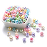 100/200/300pcs Plating Acrylic Spacer Beads Round Loose Beads DIY Jewelry Making