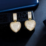 CWWZircons Heart Shape Dangle Drop Earrings CZ175