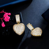 CWWZircons Heart Shape Dangle Drop Earrings CZ175