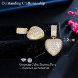 CWWZircons Heart Shape Dangle Drop Earrings CZ175