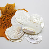 Freshwater Shell Beads Oval Carving Pendant Mother Of Pearl DIY Jewelry Making