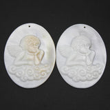 Freshwater Shell Beads Oval Carving Pendant Mother Of Pearl DIY Jewelry Making