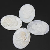 Freshwater Shell Beads Oval Carving Pendant Mother Of Pearl DIY Jewelry Making