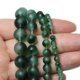 Matte Green Chalcedony Beads 15'' Strand 4/6/8/10/12mm