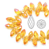 95Pcs Austrian Crystal Droplet Pendant 6X12mm Glass Teardrop Beads