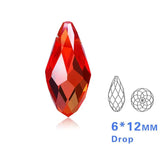 95Pcs Austrian Crystal Droplet Pendant 6X12mm Glass Teardrop Beads