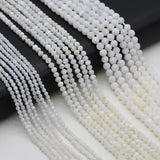 14'' Shell Micro Faceted Beads Round Mother of Pearl DIY Jewelry Making