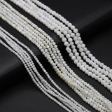 14'' Shell Micro Faceted Beads Round Mother of Pearl DIY Jewelry Making