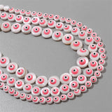 6 8 10MM Evil Eye Round Shape Shell Beads Charm For Jewelry Making