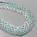 6 8 10MM Evil Eye Round Shape Shell Beads Charm For Jewelry Making