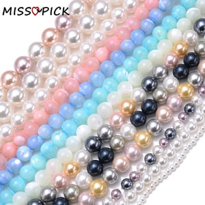Colorful Freshwater Shell Beads Round Pearl Mother Loose Beads