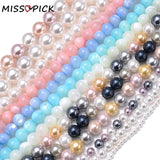 Colorful Freshwater Shell Beads Round Pearl Mother Loose Beads