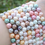 Sea Shell Pearl Round Beads for Jewelry Making 15''