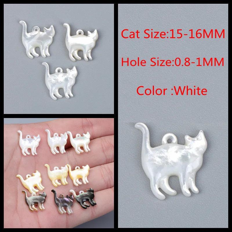 Natural Freshwater Shell Cat Beads Mother of Pearl Loose Beads