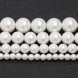 Shell Pearls Round Spacer Charms Beads for DIY Jewelry Making 4/6/8/10mm