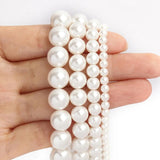 Shell Pearls Round Spacer Charms Beads for DIY Jewelry Making 4/6/8/10mm