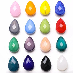 10Pcs Austrian Crystal Drop Pendants Green 13X18MM Faceted Glass Teardrop Beads
