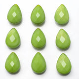 10Pcs Austrian Crystal Drop Pendants Green 13X18MM Faceted Glass Teardrop Beads