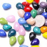 10Pcs Austrian Crystal Drop Pendants Green 13X18MM Faceted Glass Teardrop Beads
