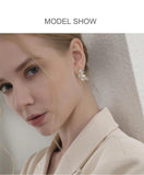Leaf Plant Stud Earrings Natural Shell Brincos Women Party Jewelry