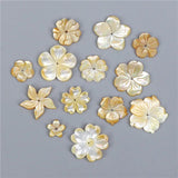 Yellow Mother of Pearl Shell Flower Pendant for DIY Necklace Making