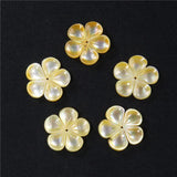 Yellow Mother of Pearl Shell Flower Pendant for DIY Necklace Making