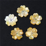 Yellow Mother of Pearl Shell Flower Pendant for DIY Necklace Making
