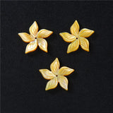 Yellow Mother of Pearl Shell Flower Pendant for DIY Necklace Making