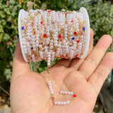 Small Pearl Beads Chain Stainless Steel for DIY Necklace Jewelry