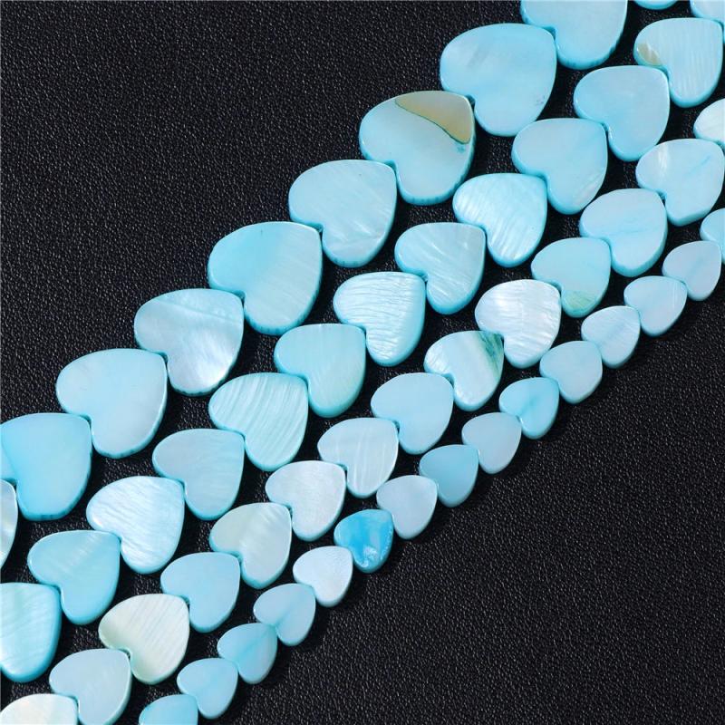 Natural Shell Heart Beads Dyeing Vertical Horizontal Hole Jewelry DIY