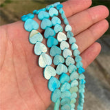 Natural Shell Heart Beads Dyeing Vertical Horizontal Hole Jewelry DIY