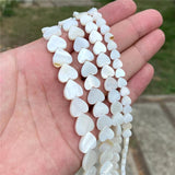 Natural Shell Heart Beads Dyeing Vertical Horizontal Hole Jewelry DIY