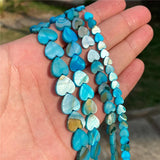 Natural Shell Heart Beads Dyeing Vertical Horizontal Hole Jewelry DIY