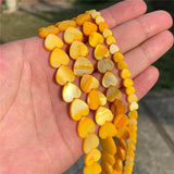 Natural Shell Heart Beads Dyeing Vertical Horizontal Hole Jewelry DIY