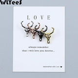 4pcs Cow Head Pendants Zircon Charm Copper beads Pave CZ Metal Loose beads