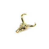4pcs Cow Head Pendants Zircon Charm Copper beads Pave CZ Metal Loose beads