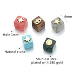 5pcs DIY Natural Stone Beads for Heart Sea Shells Jewelry Making
