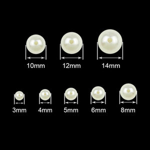 3~14mm ABS Pearl Round Acrylic Loose Beads for DIY Jewelry Making