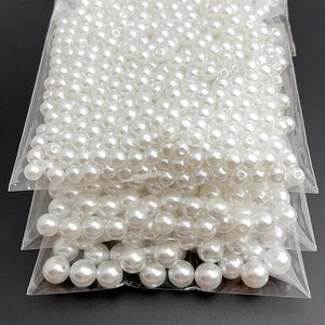 ABS Straight Perforated Pearl Rice Plastic Loose Beads