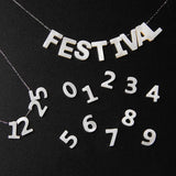 Shell Number Beads Charms Alphabet Mother of Pearl Shell Letter Beads Pendant