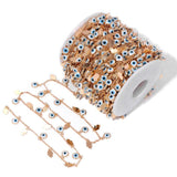 Stainless Steel Chain Evil Eye Charms Pearl Beads DIY Necklace Anklets Bracelet