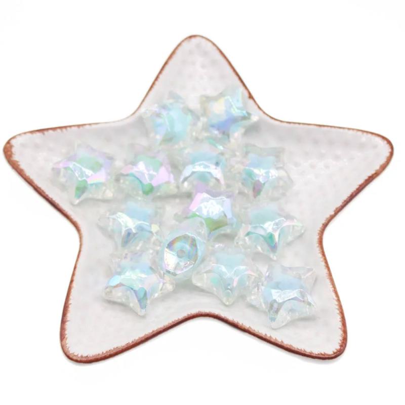 20Pcs Acrylic Star Rainbow Candy Beads AB Beads for Jewelry Making DIY