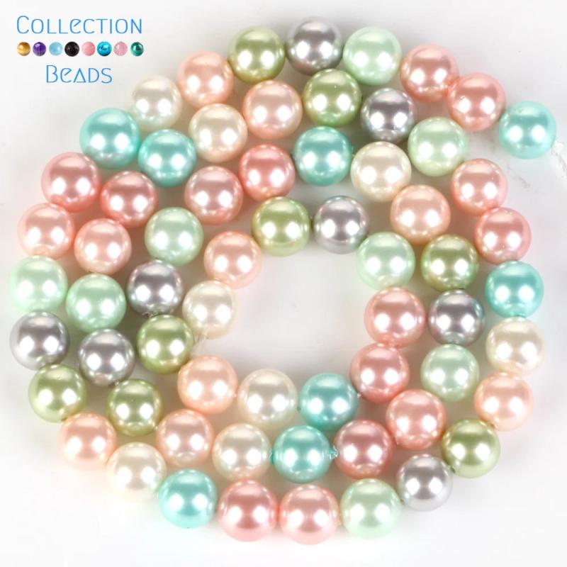 Multicolor Pearl Round Spacer Beads 6/8/10mm DIY Jewelry Making Accessories