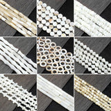 Natural Mother Pearl Round Cross Bamboo Joint Shape Beads Bracelet Necklace 