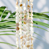 Natural Mother Pearl Round Cross Bamboo Joint Shape Beads Bracelet Necklace 