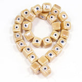 Colorful Evil Eye Square Ceramic Beads 10mm