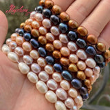 7-8mm Oval Freshwater Pearl Stone Beads DIY Jewelry Making