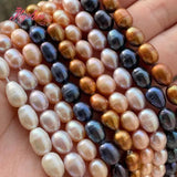 7-8mm Oval Freshwater Pearl Stone Beads DIY Jewelry Making